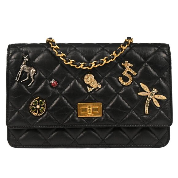 Chanel Black Calfskin Lucky Charm WOC Shoulder Wallet Bag 165511 - Picture 1 of 11